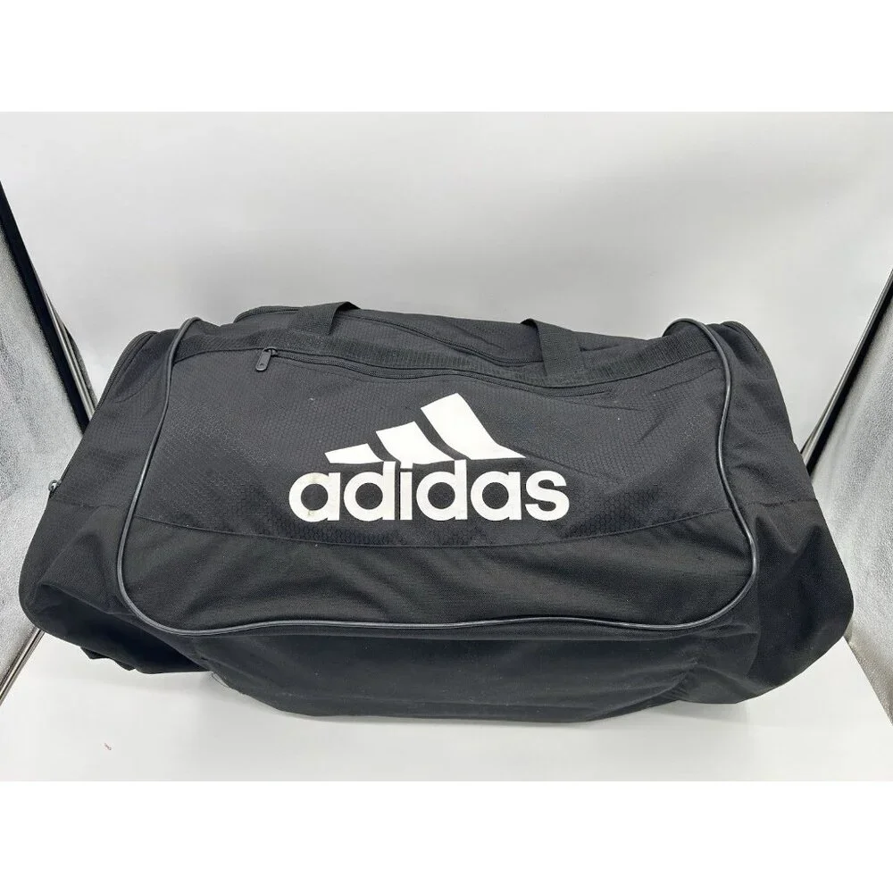 adidas Black Duffel Bag with White Logo